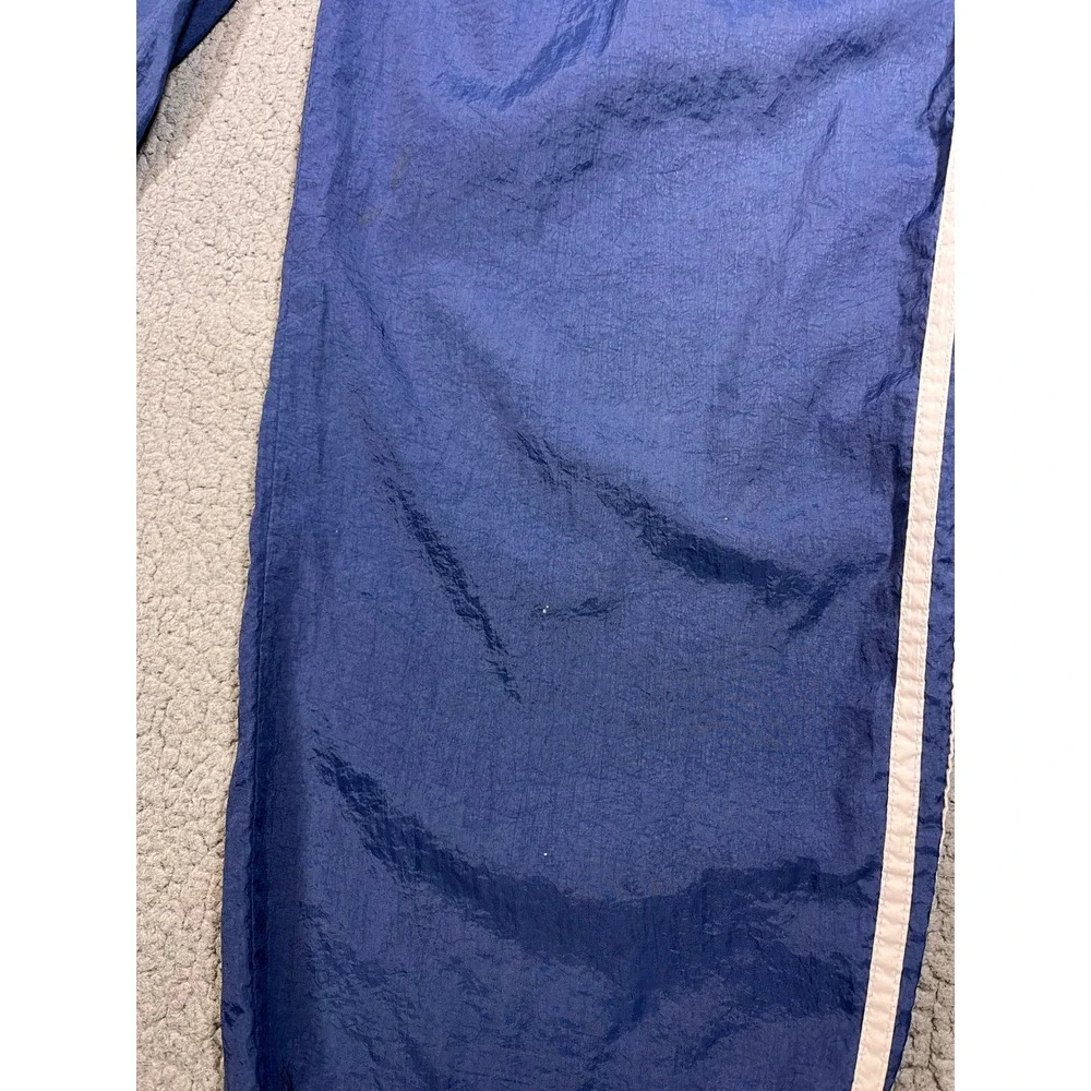Adidas Vintage Mens Nylon Track Pants XL Blue White Stripe Windbreaker Joggers - Picture 4 of 16